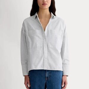 Everlane - Boxy Oxford - Black and White Striped
